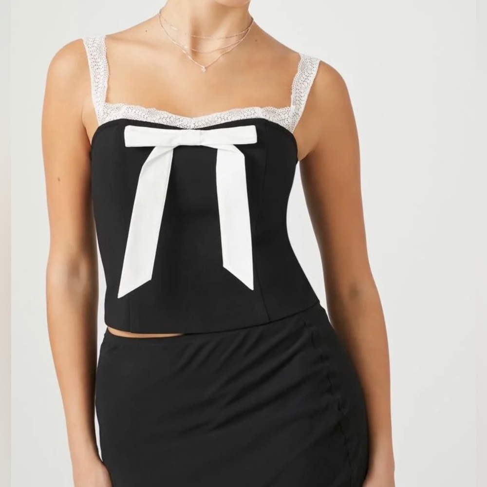 Bow Lace-Trim Cami